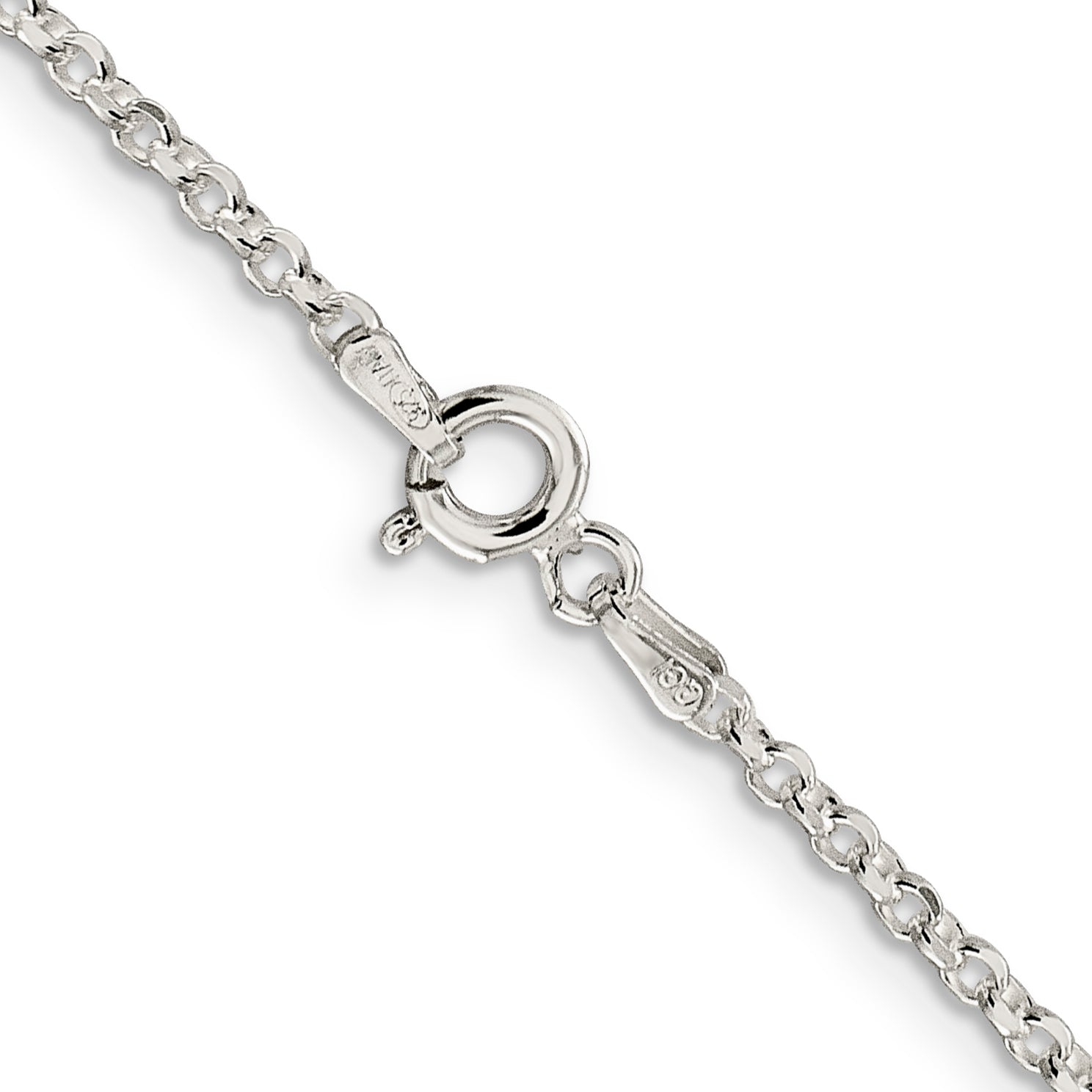 Sterling Silver 2.2mm Diamond-Cut Rolo Cable Chain