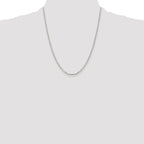 Sterling Silver 2.2mm Diamond-Cut With Extension ext. Rolo Cable Chain