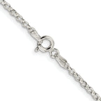 Sterling Silver Rhodium-plated 2.2mm Diamond-Cut Rolo Cable Chain