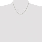 Sterling Silver Rhodium-plated 2.2mm Diamond-Cut Rolo Cable Chain
