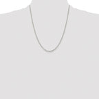 Sterling Silver Rhodium-plated 2.2mm Diamond-Cut Rolo Cable Chain