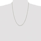 Sterling Silver Rhodium-plated 2.2mm Diamond-Cut Rolo Cable Chain
