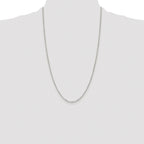 Sterling Silver Rhodium-plated 2.2mm Diamond-Cut Rolo Cable Chain