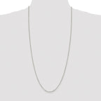 Sterling Silver Rhodium-plated 2.2mm Diamond-Cut Rolo Cable Chain