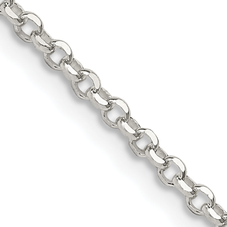 Sterling Silver 2.2mm Diamond-Cut Rolo Cable Chain Main image