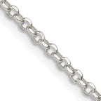 Sterling Silver 2.2mm Diamond-Cut Rolo Cable Chain