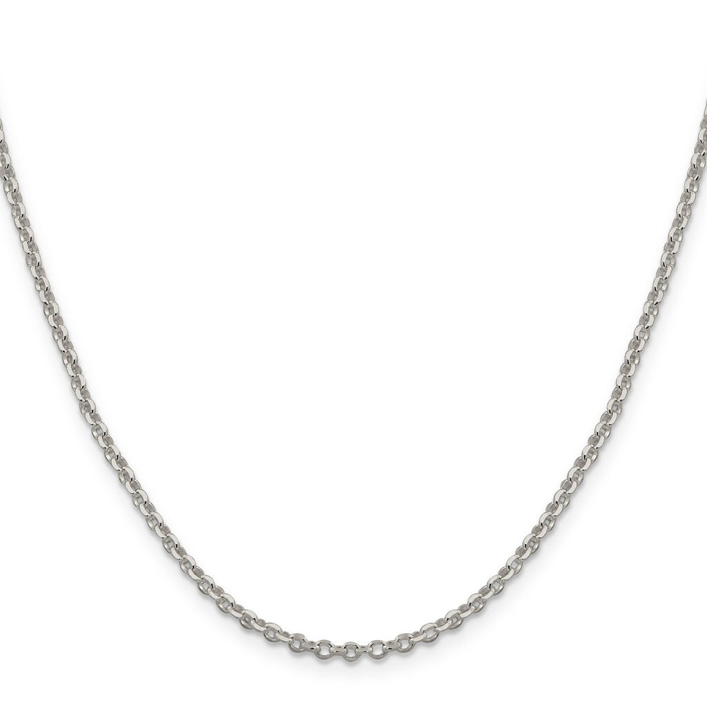 Sterling Silver 2.6mm Diamond-Cut With Extension ext. Rolo Cable Chain