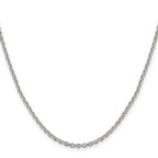 Sterling Silver 2.6mm Diamond-Cut With Extension ext. Rolo Cable Chain