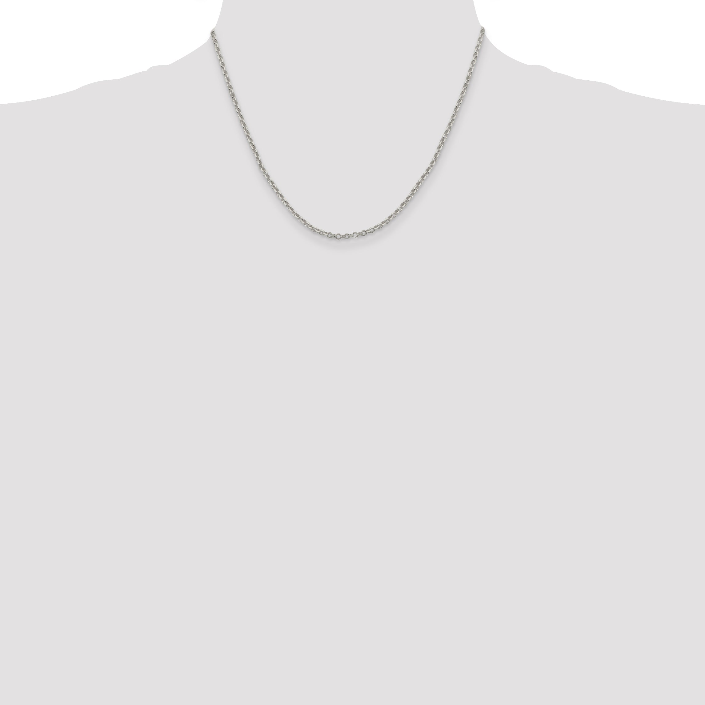 Sterling Silver 2.6mm Diamond-Cut Rolo Cable Chain