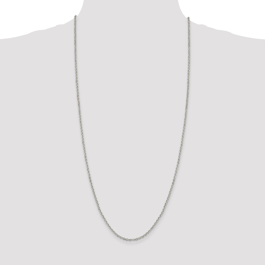 Sterling Silver 2.6mm Diamond-Cut Rolo Cable Chain