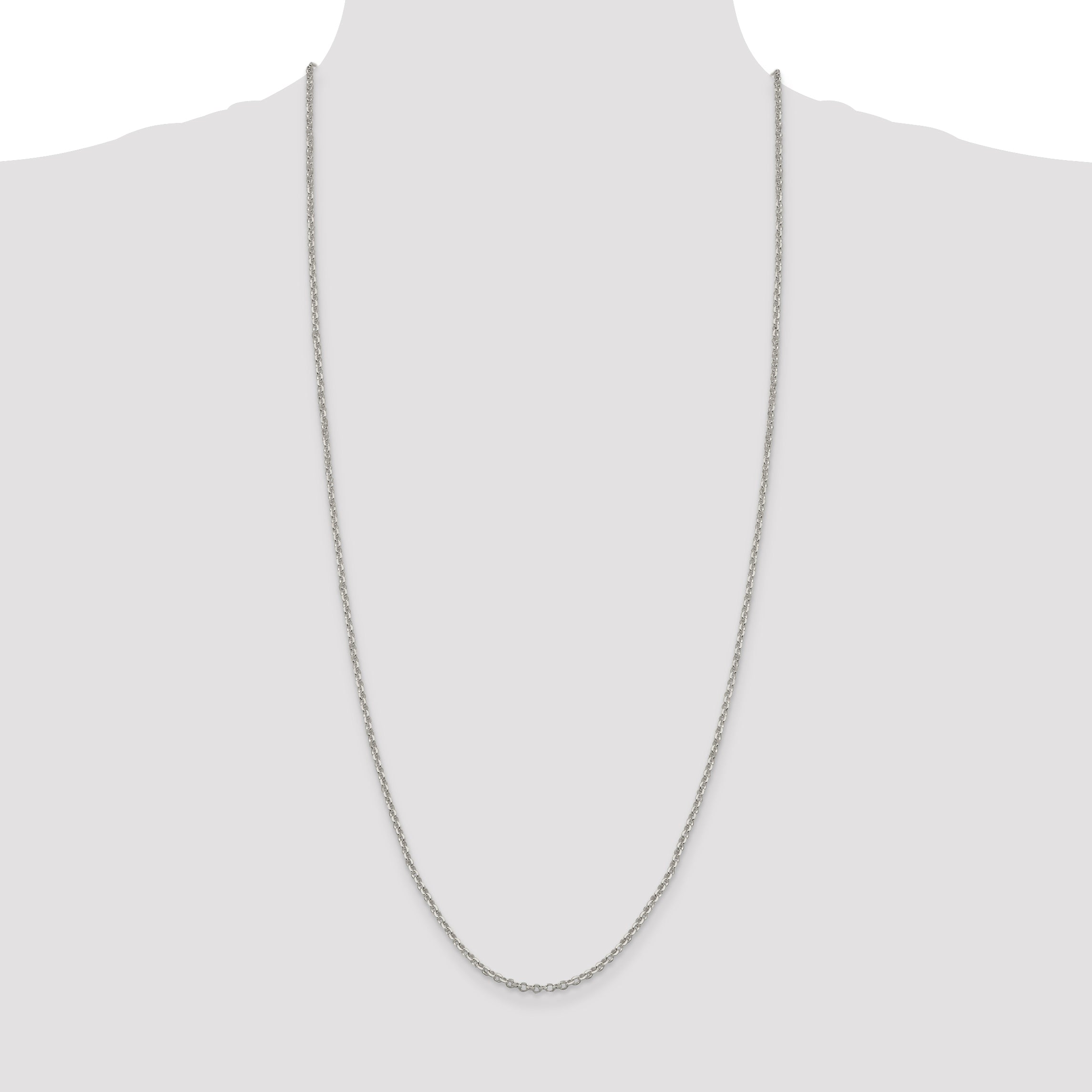 Sterling Silver 2.6mm Diamond-Cut Rolo Cable Chain