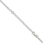 Sterling Silver 2.6mm Diamond-Cut With Extension ext. Rolo Cable Chain