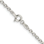 Sterling Silver Rhodium-plated 2.6mm Diamond-Cut Rolo Cable Chain