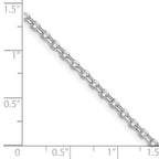 Sterling Silver Rh-plated 2.6mm Diamond-Cut With Extension ext. Rolo Cable Chain