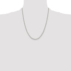 Sterling Silver Rhodium-plated 2.6mm Diamond-Cut Rolo Cable Chain