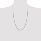 Sterling Silver Rhodium-plated 2.6mm Diamond-Cut Rolo Cable Chain