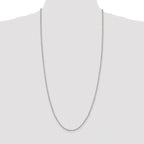 Sterling Silver Rhodium-plated 2.6mm Diamond-Cut Rolo Cable Chain
