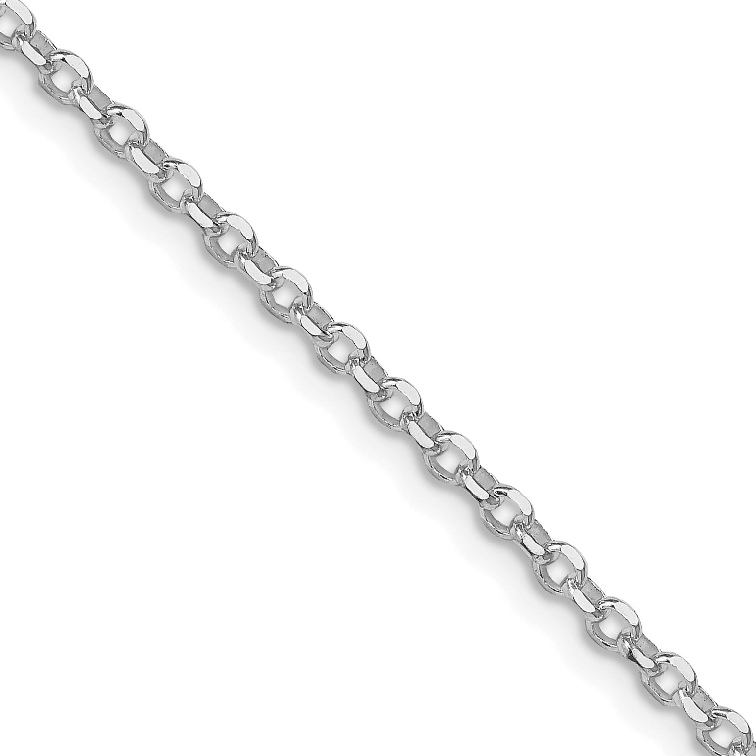 Sterling Silver Rh-plated 2.6mm Diamond-Cut With Extension ext. Rolo Cable Chain Main image
