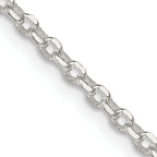 Sterling Silver 2.6mm Diamond-Cut With Extension ext. Rolo Cable Chain