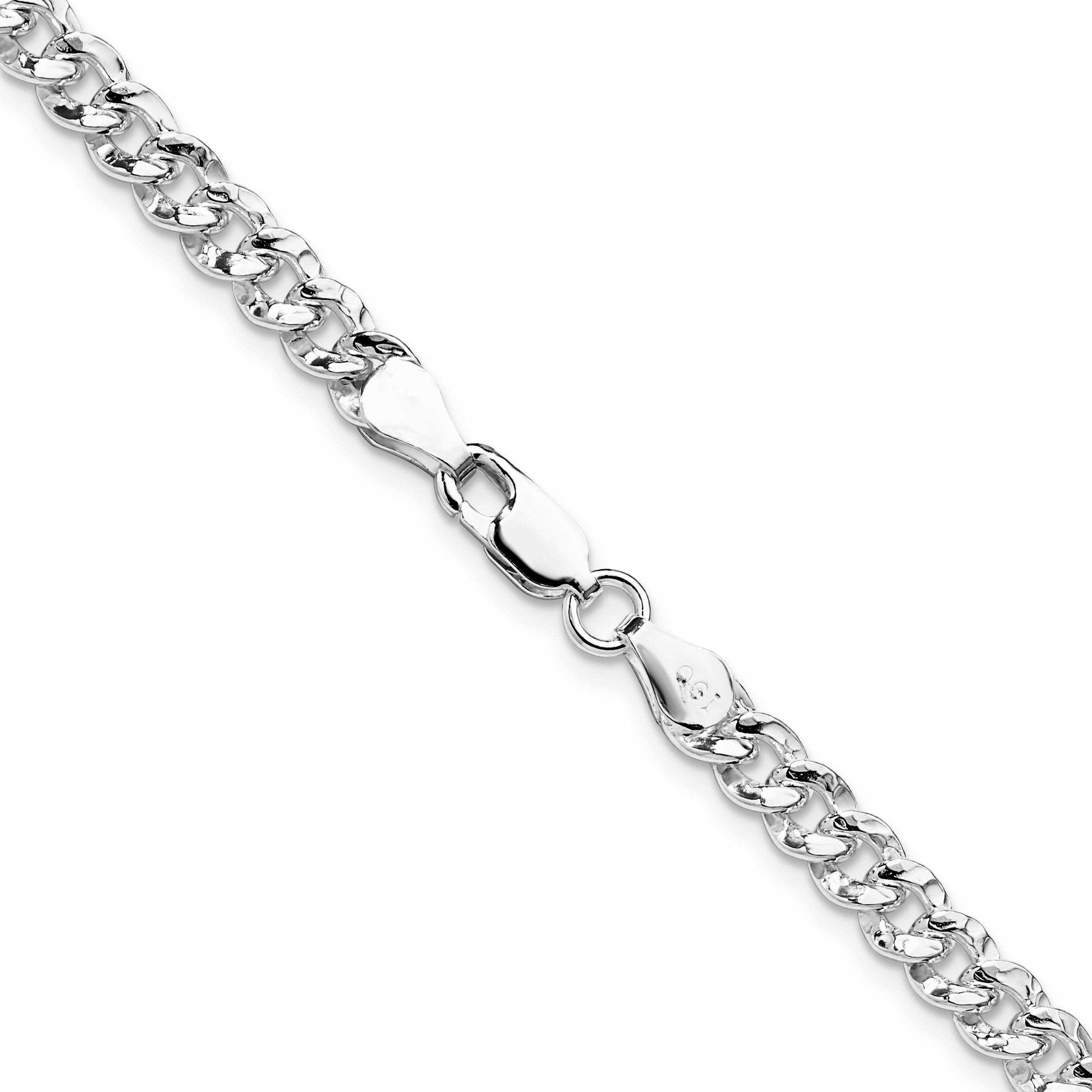 Sterling Silver 4.75mm Hammered Curb Chain
