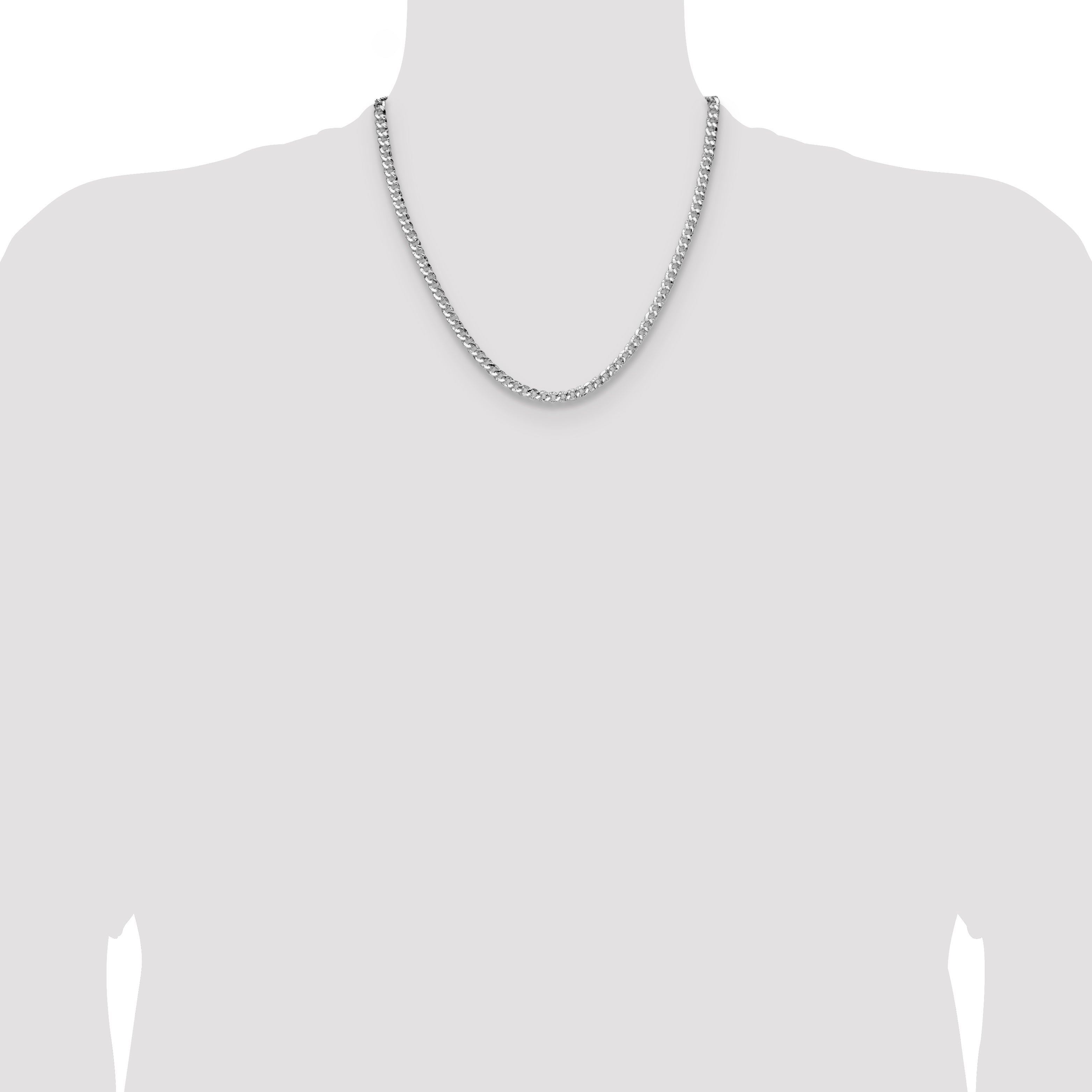 Sterling Silver 4.75mm Hammered Curb Chain