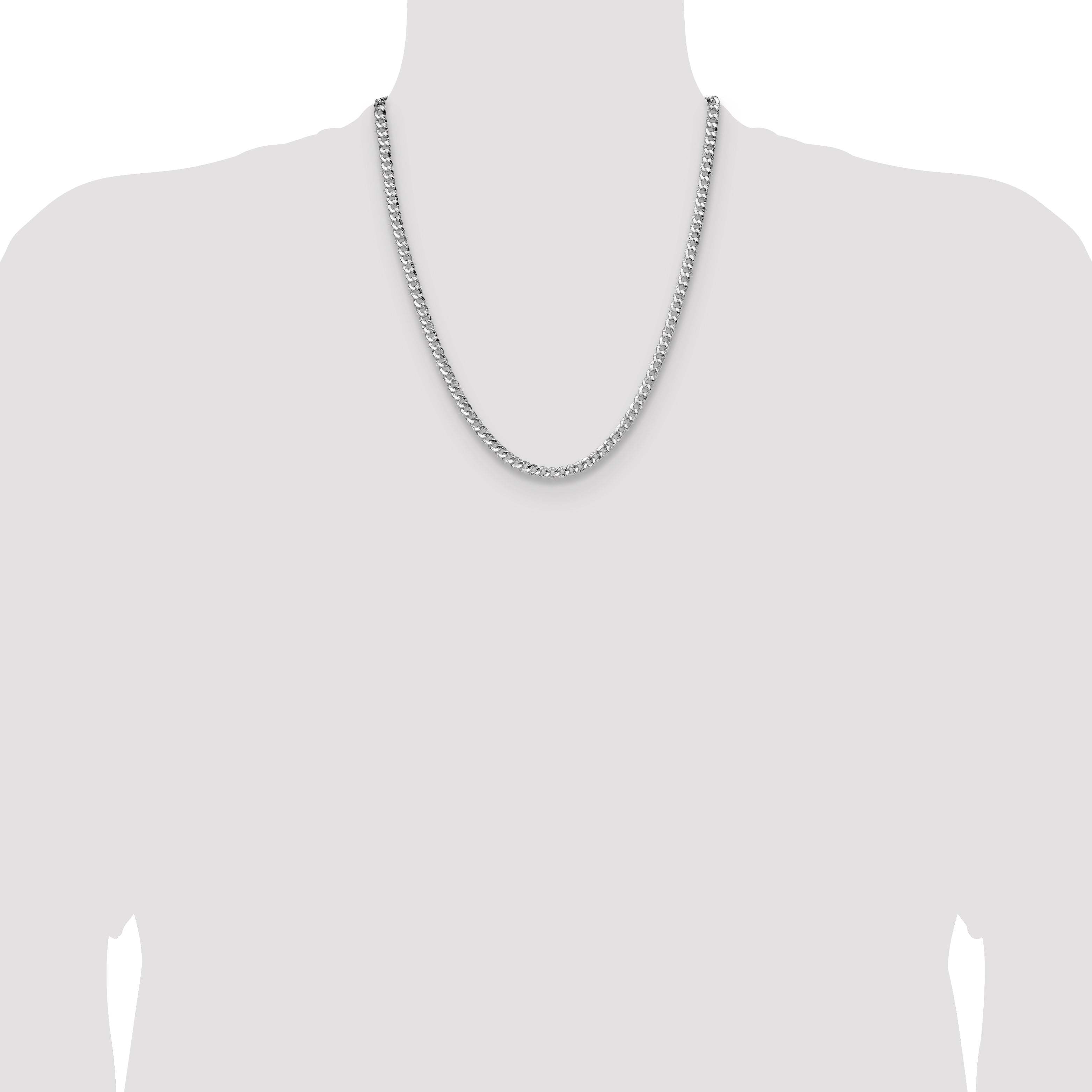 Sterling Silver 4.75mm Hammered Curb Chain