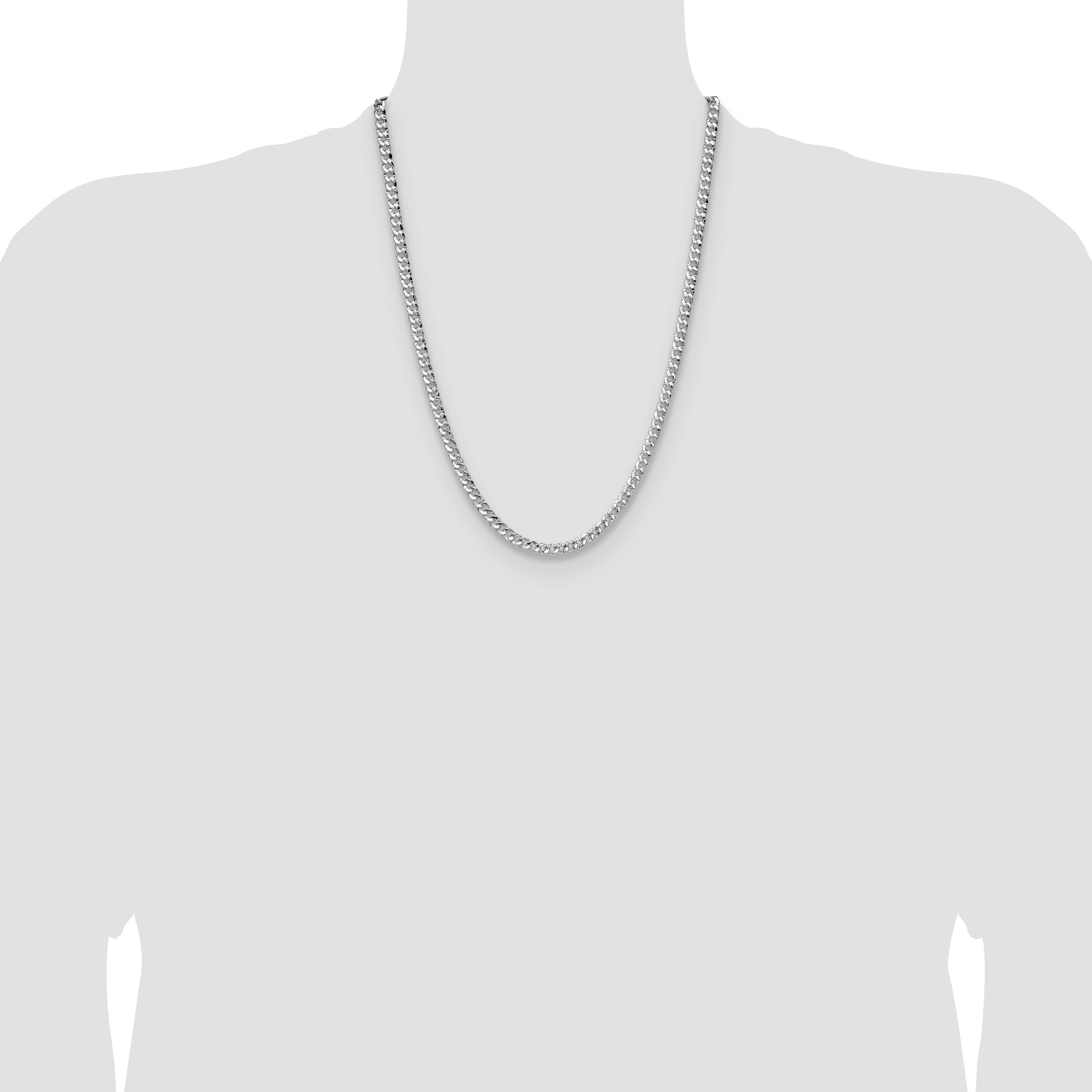 Sterling Silver 4.75mm Hammered Curb Chain