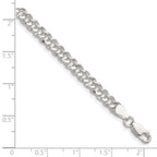 Sterling Silver 4.75mm Hammered Curb Chain