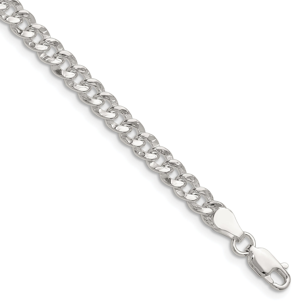 Sterling Silver 4.75mm Hammered Curb Chain