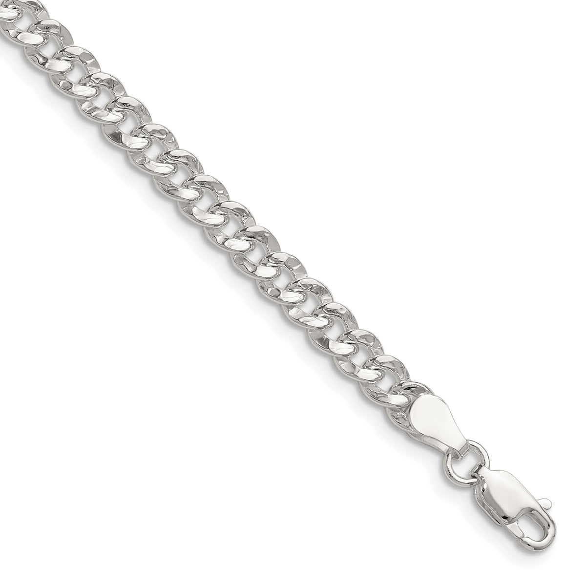 Sterling Silver 4.75mm Hammered Curb Chain