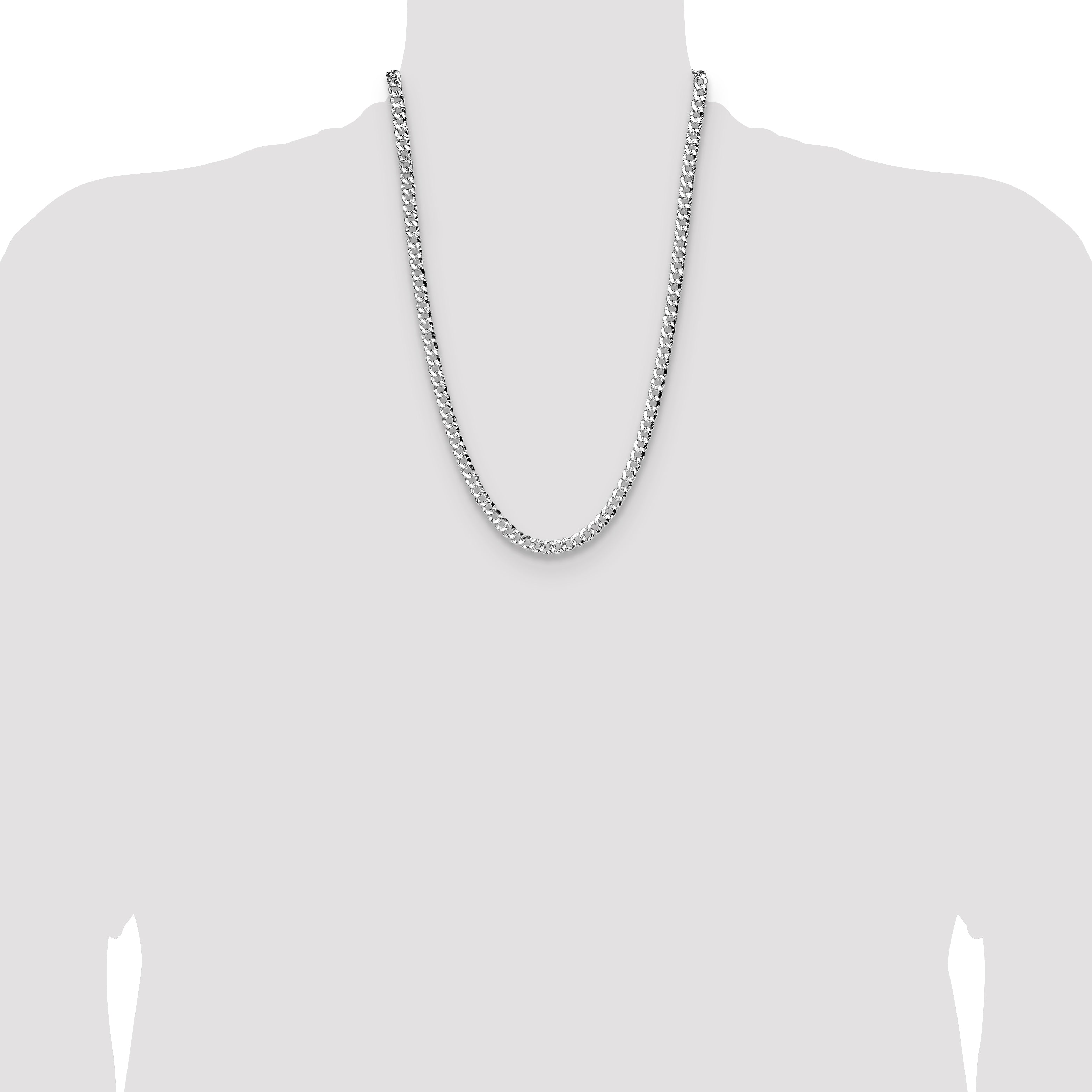 Sterling Silver 6.35mm Hammered Curb Chain
