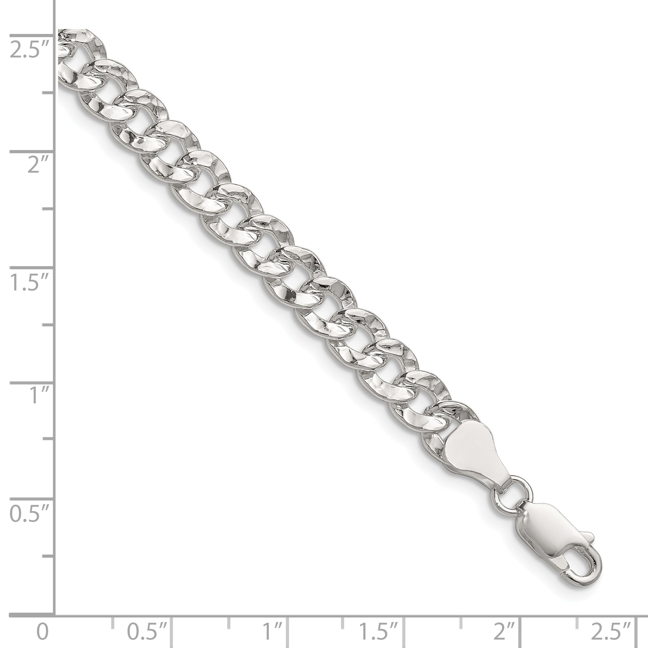 Sterling Silver 6.35mm Hammered Curb Chain Secondary image