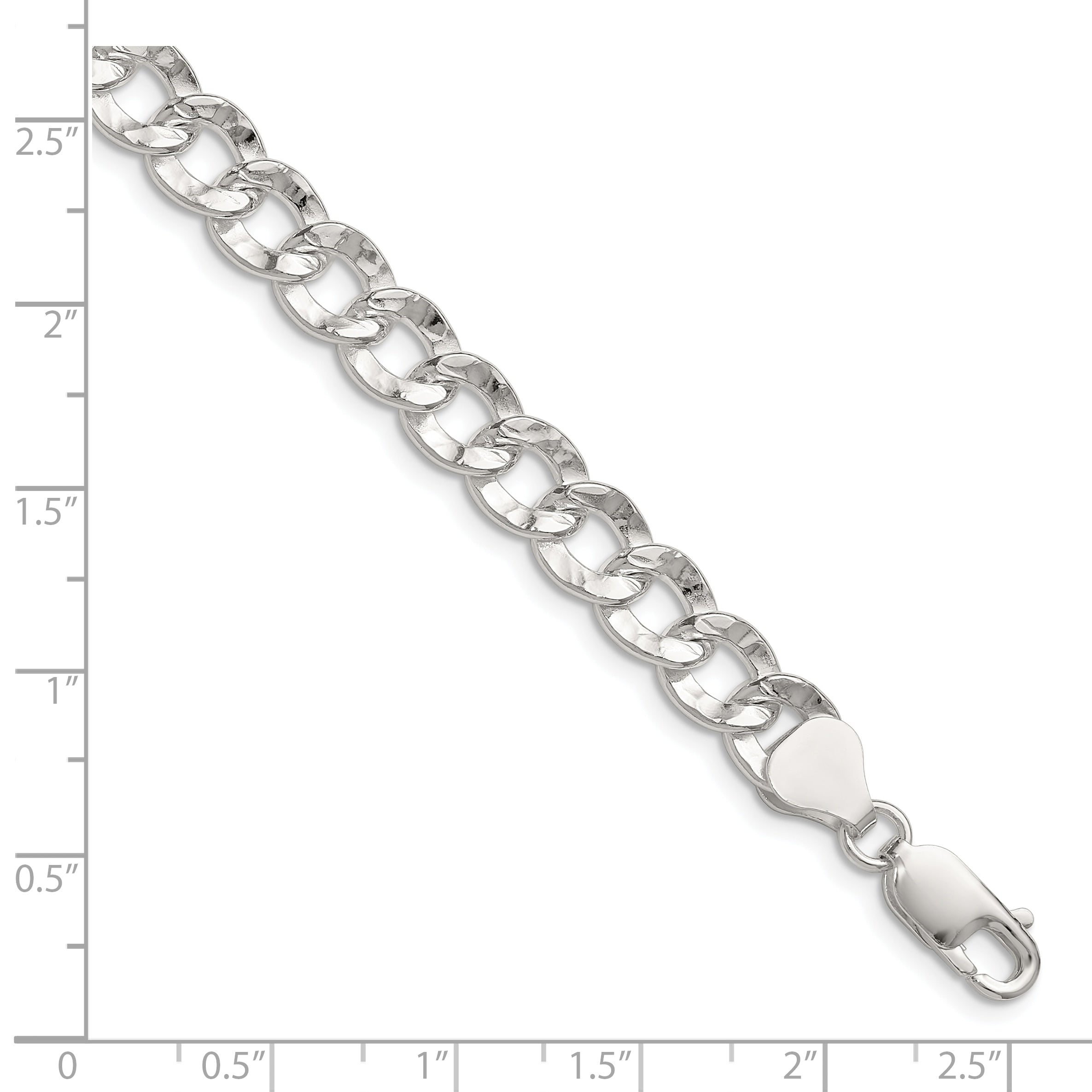 Sterling Silver 7.6mm Hammered Curb Chain Secondary image