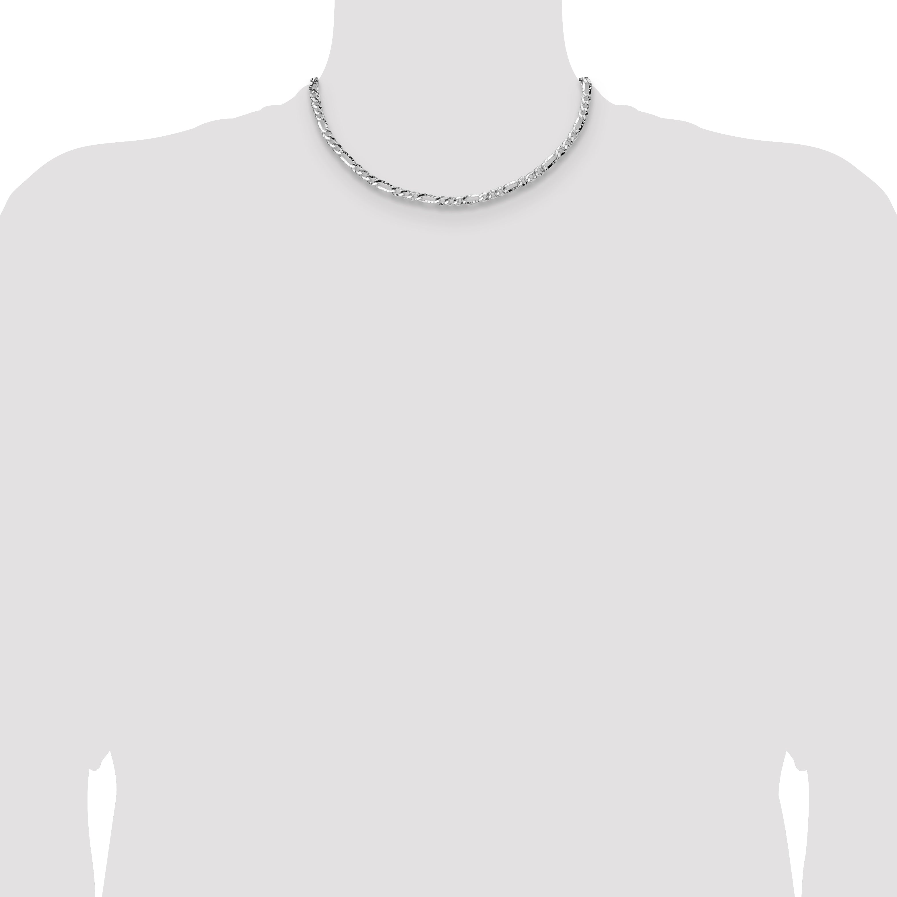 Sterling Silver 4.75mm Hammered Figaro Chain