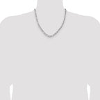 Sterling Silver 4.75mm Hammered Figaro Chain