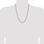 Sterling Silver 4.75mm Hammered Figaro Chain