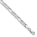 Sterling Silver 4.75mm Hammered Figaro Chain