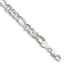 Sterling Silver 6.3mm Hammered Figaro Chain