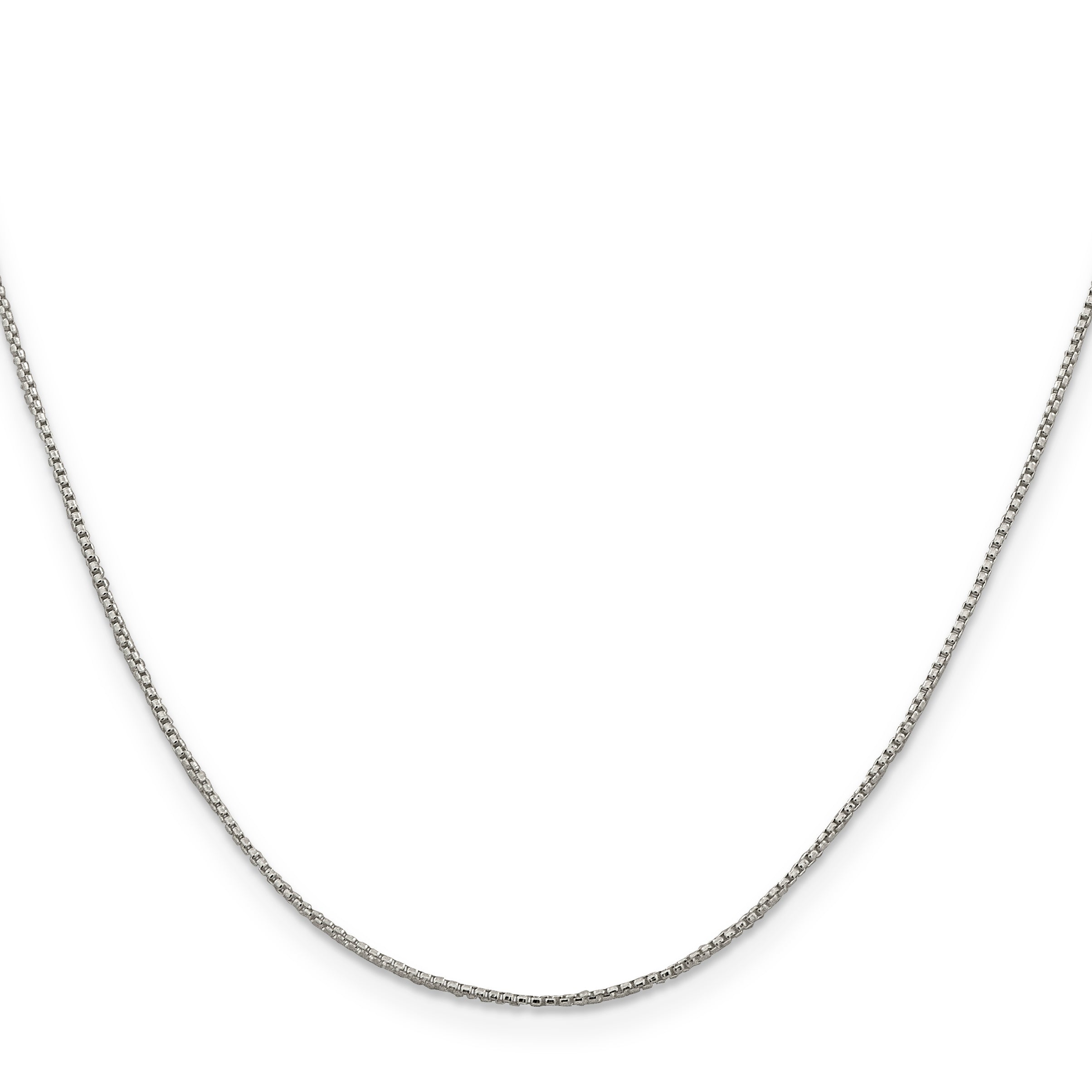 Round Box Chain Necklace in Sterling Silver, 1mm Secondary image