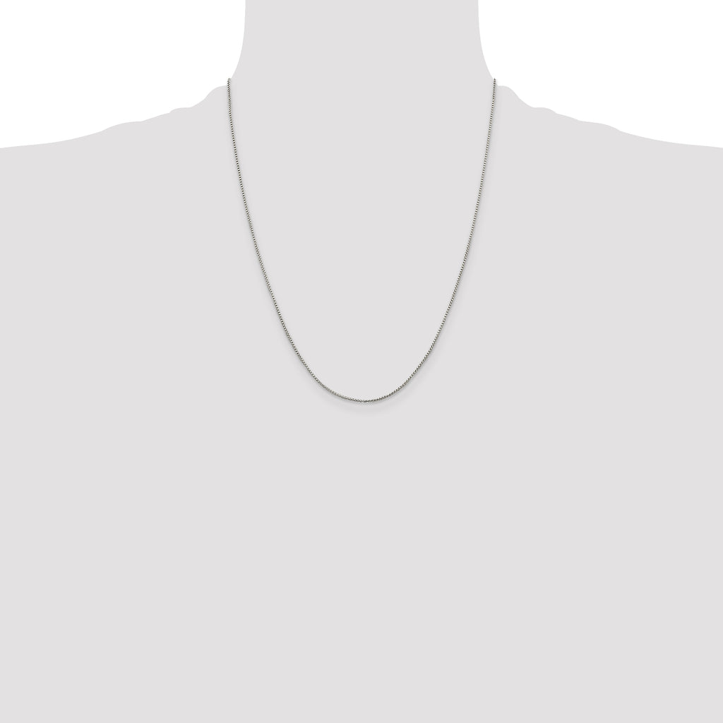 Sterling Silver 1mm Round Box Chain With Extension ext.