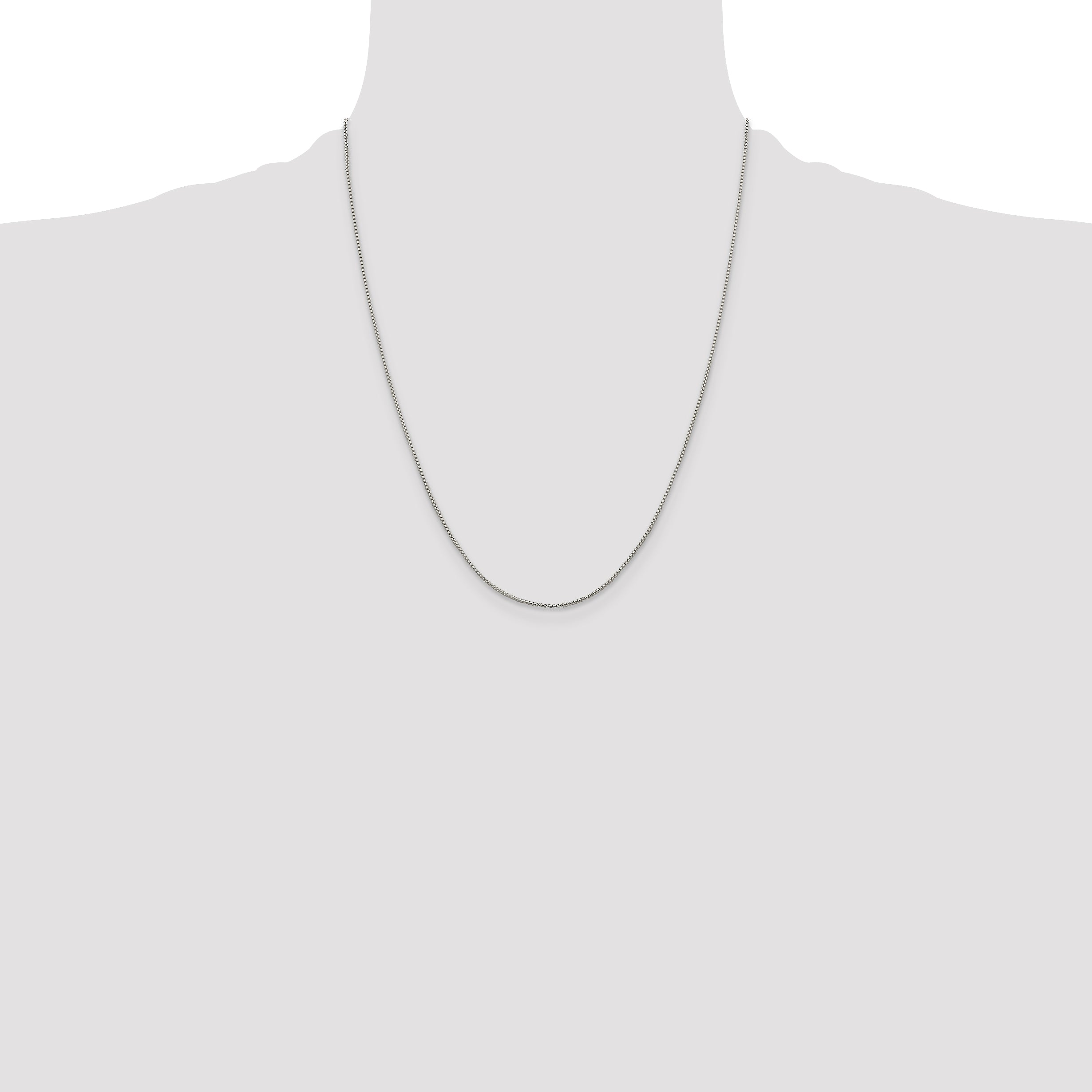 Sterling Silver 1mm Round Box Chain With Extension ext.