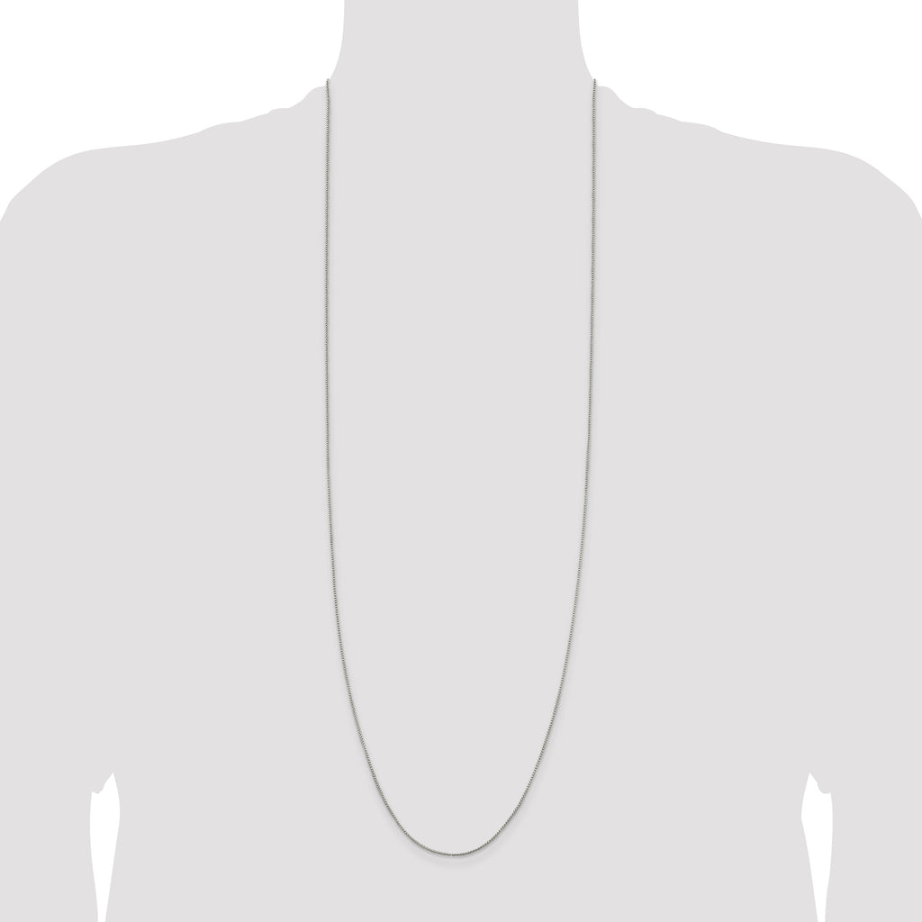 Sterling Silver 1mm Round Box Chain