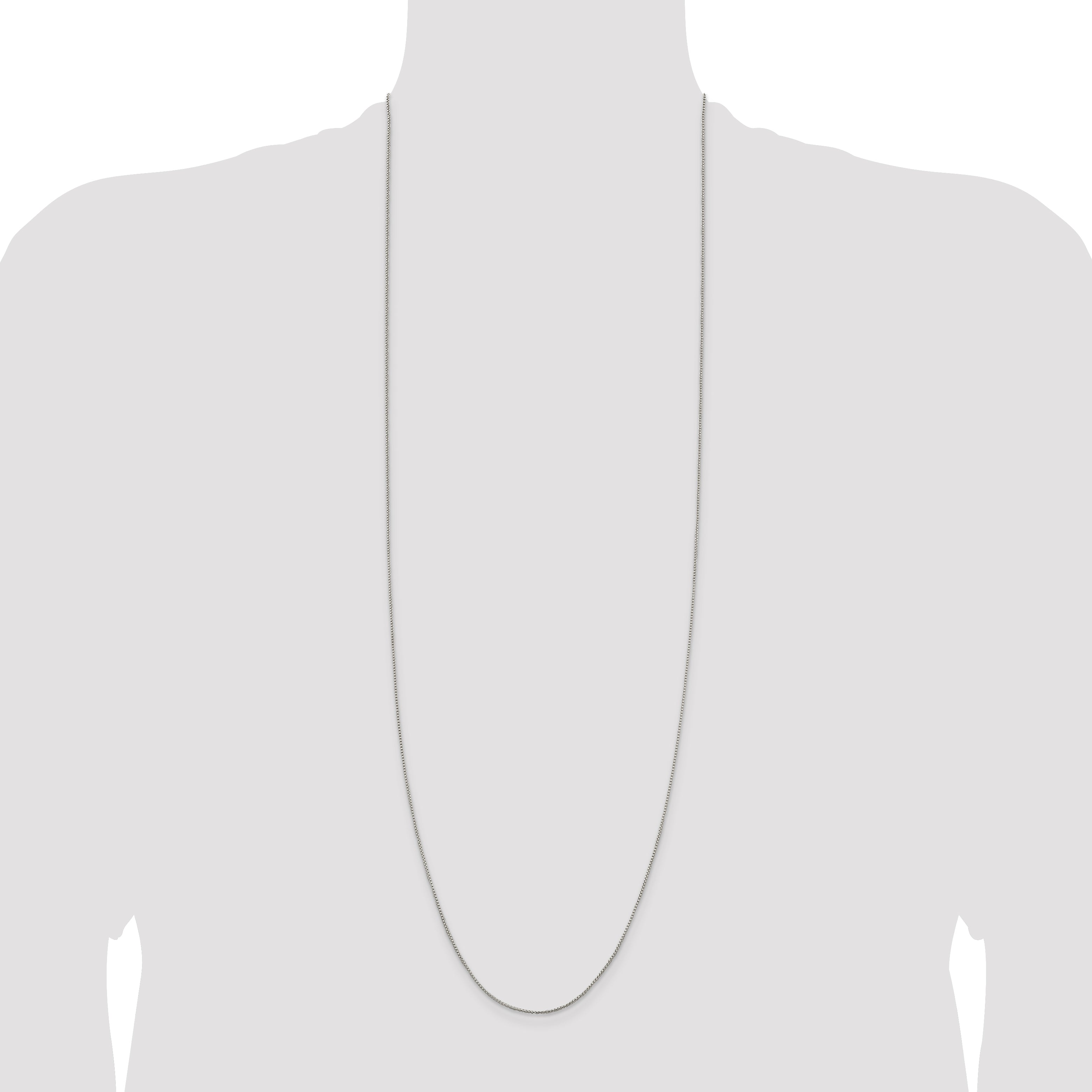 Sterling Silver 1mm Round Box Chain