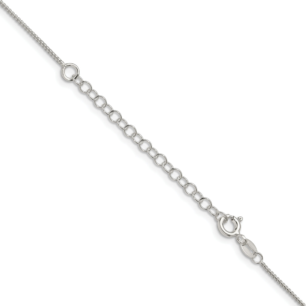 Sterling Silver 1mm Round Box Chain With Extension ext.