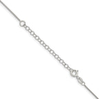 Sterling Silver 1mm Round Box Chain With Extension ext.