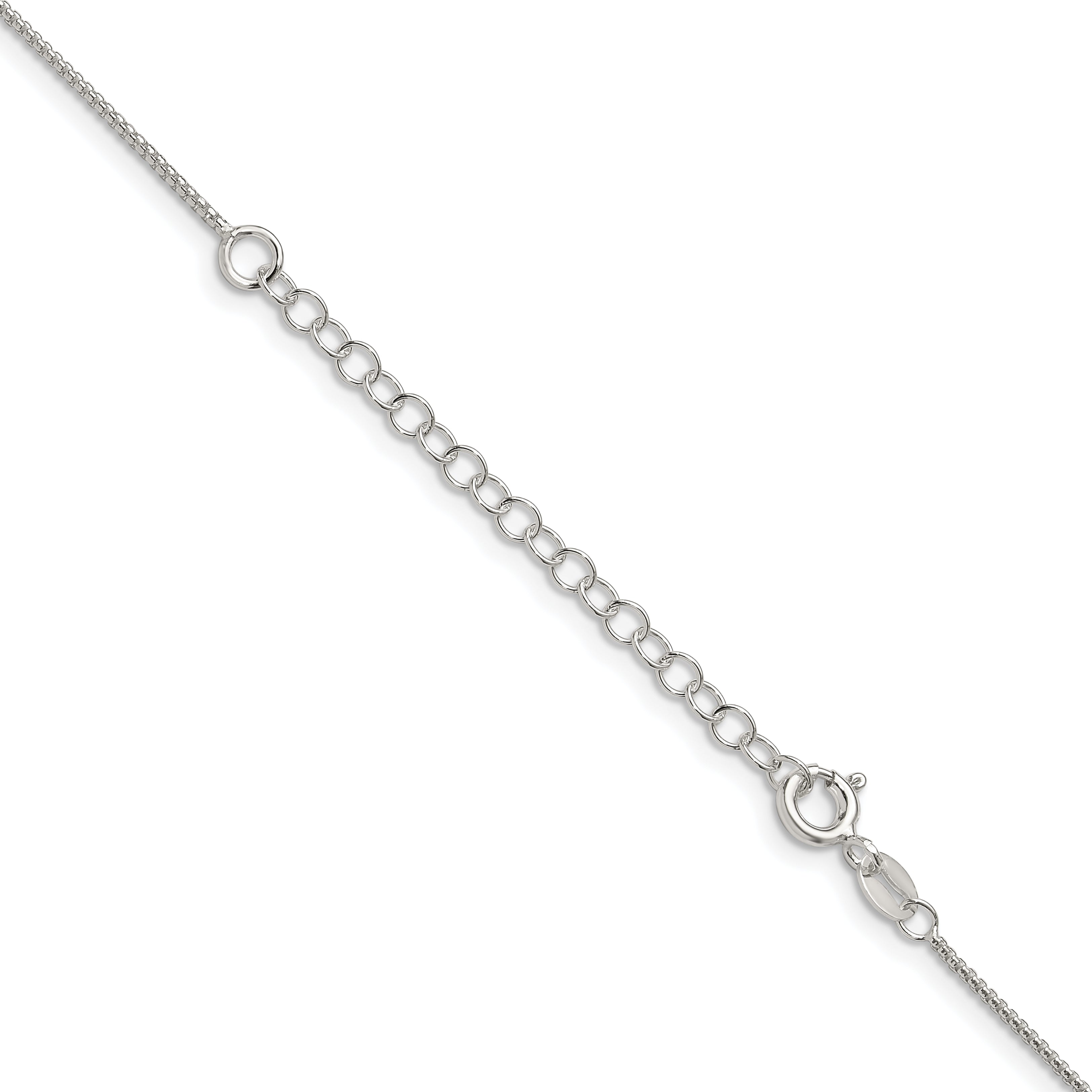 Sterling Silver 1mm Round Box Chain With Extension ext.