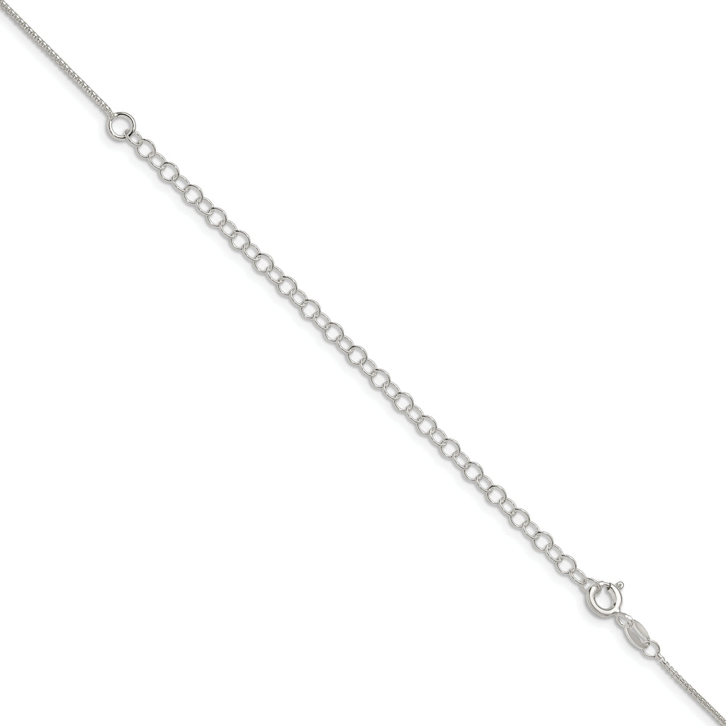 Sterling Silver 1mm Round Box Chain With Extension ext.