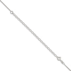 Sterling Silver 1mm Round Box Chain With Extension ext.