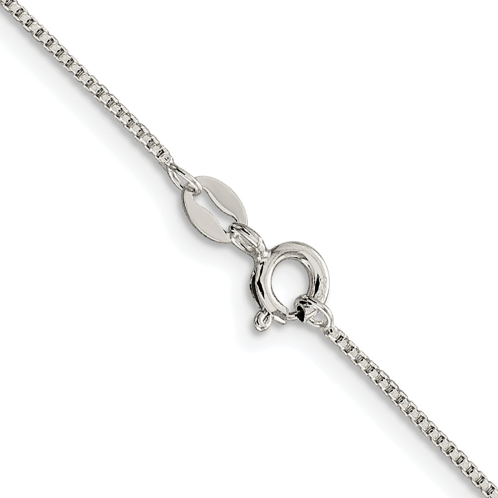 Sterling Silver Rhodium-Plated Box Chain Necklace 1mm