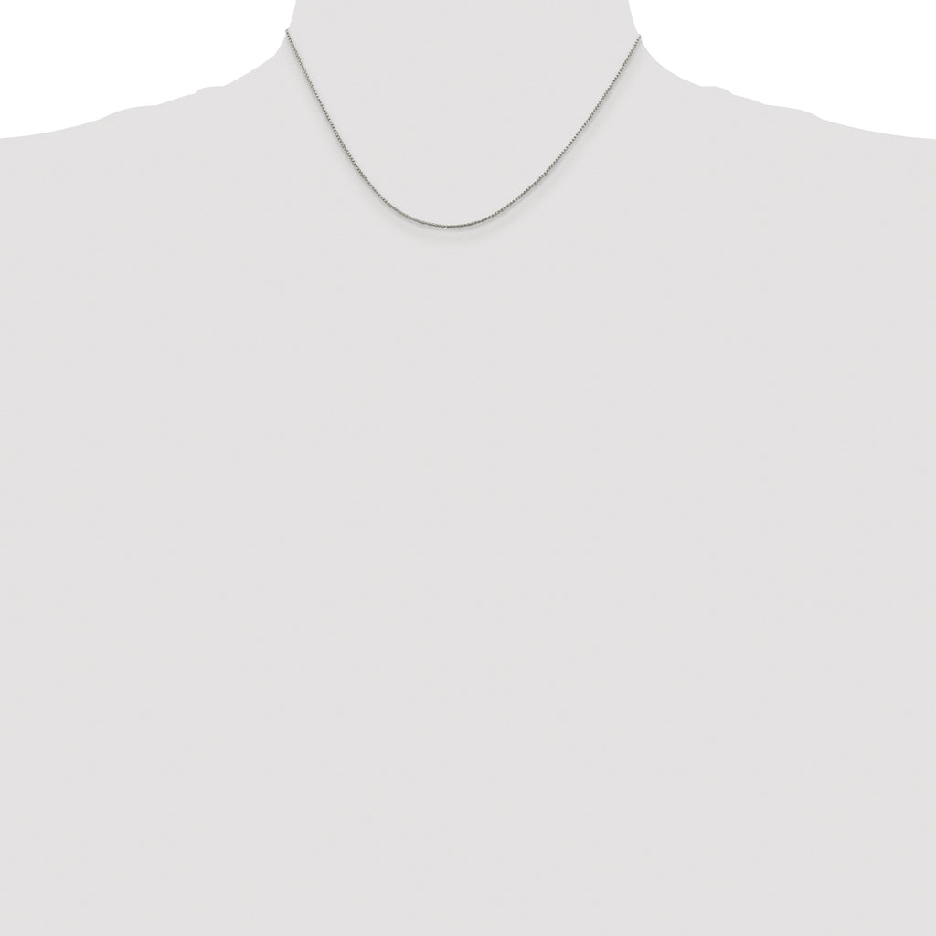 Sterling Silver Rhodium-plated 1mm Round Box Chain